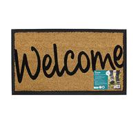 JVL Welcome Granite Design Tufted Coir Rubber Base Door Mat, 40cm x 70cm
