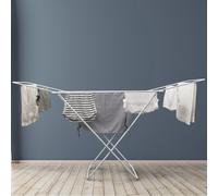 JVL White Easy Store 2 Folding Winged Washing Laundry Clothes Airer