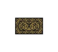 JVL Woven Coir Tuffscrape Doormat 45x75cm Scroll in Natural | Size: 45 cm x 75 cm JVL Natural 45 cm x 75 cm