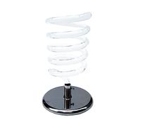 JVNALwnkv Hair Dryer Holder，Spiral Hair Dryer Holder，Stainless Steel Hair Dryer Holder, Bathroom Blow Dryer Holder, Desktop Hair Dryer Stand, Suitable for Living Room, Hair Salon(White)