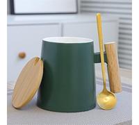 JVNALwnkv Retro Tea Sets Tea Cup,Ceramics/Glass Water Kettle,Large Capacity Ceramic Mug Couple Water Cup Wooden Handle with Lid and Spoon Business Event