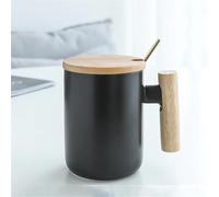 JVNALwnkv Retro Tea Sets Tea Cup,Ceramics/Glass Water Kettle,Solid Wood Handle Mug Ceramic Couple Water Cup Coffee Cup with Lid
