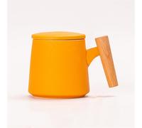 JVNALwnkv Retro Tea Sets Tea Cup,Ceramics/Glass Water Kettle,Wooden Handle Ceramic Mug with Lid and Spoon Large Capacity Water Cup Coffee Mug