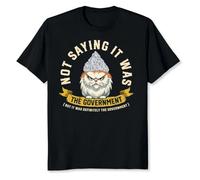 JVRUT Government Conspiracy Tin Foil Hat Cat Not Saying It was T-Shirt Black XL