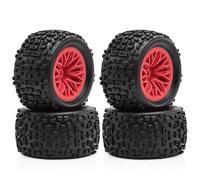 JVRWSC Compatible With ARRMA For TYPHON For GROM For GRANITE For GROM 1/18 RC Car Upgrade Parts Accessories 4pcs Wheel Tire RC Repair Parts(Red)