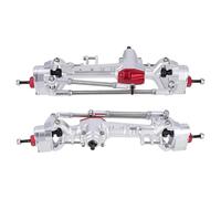 JVRWSC Compatible With SCX10 III AR45P 1/10 RC Car Crawler CNC Aluminum Alloy Front Rear Portal Axle Upgrade Parts RC Front Rear Axle(Silver,Front and Rear)