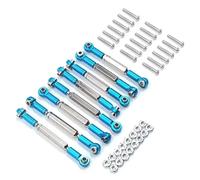 JVRWSC Compatible With WPL B1 B14 B-14 B24 B-24 C14 1/16 RC Crawler Car Upgrade Parts Metal Pull Steering Pull Rod Servo Rod Pull Rod Base RC Repair Parts(Blue)