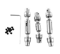 JVRWSC RC Drive Shaft Compatible With WPL B16 B36 Q60 Q63 Q64 MN77 FY004 6WD 1/16 RC Car Upgrade Parts Modification Spare 3Pcs Metal Drive Shaft CVD