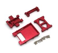 JVRWSC RC Repair Parts Compatible With FMS For Fire For Horse For EAZYRC For Thunder For Storm 1/18 RC Car Metal Steering Gear Box Base Rear Bar For Seat(Red)