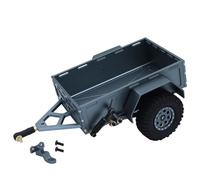 JVRWSC RC Repair Parts Compatible With TRX-4M For Bronco For Defender Metal 1/18 RC Crawler Utility Trailer With Hitch Mount Accessories Upgrade Parts(Grey)