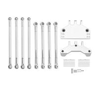 JVRWSC RC Repair Parts For MN G500 MN86 MN86S MN86K MN86KS Metal Link Rod And Servo Mount Pull Rod Mount Seat Bracket 1/12 1/12 RC Crawler Car Upgrade Parts(White)