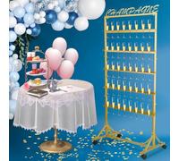 jvsufuik Champagne Wall Holder, 5 Tier Gold Champagne Party Stand, Metal Champagne Flutes Display Stand Hold 40 Glasses, for Home and Wedding