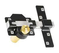 JVSURF Both Side Lock Door 50mm Long Throw Gate Lock Stainless Steel Grade Lockable with Rear Double Locking for Yard，Garden Doors/Gates Supplied 5 Keys