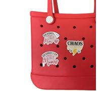 Jvuessieye 3 Pcs Fun Oh Honey I Am That Mom That Mimi Grandma Chaos Coordinator Insert Charms for Bogg Bag Tote Rubber Beach Bag Gift Set Accessories