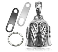 Jvuouxy Guardian Angel Motorcycle Bell Handful Good Luck Bells & Keyring Drive Safe Pendant Accessories Lead-Free Pewter Bike Bell Good Luck Gift for Men Women Guard Riding Safety