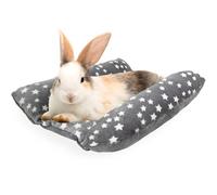 JVVGPET Rabbit Bed, Soft Winter Warm Small Animal Concave Bed Mat for Bunny, Guinea Pig, Chinchilla, Hamster,Hedgehog, Kitten, Washable Cute Pet Cage Resting Mat House Accessories Sleeping Indoor
