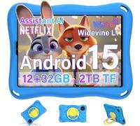 JVVQTB Kids Tablet Pro Android 15 Octa Core ROM 32GB+2TB TF | tablets 9 Inch | 5G + 2.4G WiFi | FHD | Bluetooth 5.0 | GMS | 8MP + 5MP | Type C, Assistant AI, Eva protective case - Blue