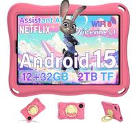 JVVQTB Kids Tablets Pro Android 15 Octa Core ROM 32GB+2TB TF | tablets 9 Inch | 5G + 2.4G WiFi | Parental Controls | Bluetooth 5.0 | GMS | 8MP + 5MP | Type C, Assistant AI, Eva protective case - Pink