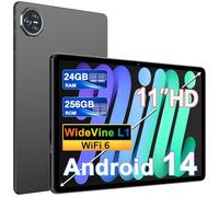 JVVQTB Tablet Android 24GB RAM + 256GB ROM (2TB TF) 11 Inch Octa Core | 5G + 2.4G WiFi | GPS| Gemini Ai | FHD | Widevine L1 | Bluetooth 5.0 | 8000mAh | 8MP + 5MP | Type C | -Gray