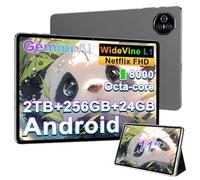 JVVQTB Tablet Android Octa Core 24GB RAM + 256GB ROM (1TB TF) tablets 11 Inch | 5G + 2.4G WiFi | GPS| FHD | 8000mAh | Bluetooth 5.0 | 8MP + 5MP | Type C, Facial Recognition-Dark Gray