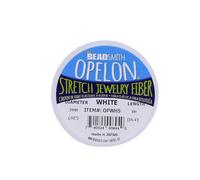 JVX Opelon Floss Stretcher Jewelry Bead Beading Cord Thread Stretchy Size 0.7mm Diameter, 5 Meter Spool for Jewelry Making Cord Necklaces, Bracelets & Pearls Craft White Clear Color
