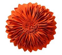 JW 3D Sunflower Accent Pillow Covers Handmade Floral Decorative Round Wool Cushion Cases Home Sofa Car Bed Room Office Chair Decor Pillowcases with Filler Flowers 12 Inch Orange