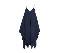 JW Anderson Pleated Asymmetric Chiffon Midi Dress - Navy - 8 (UK8 / S)
