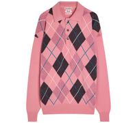 JW Anderson Pringle Argyle Wool Polo Jumper - Pink - XL