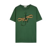 JW Anderson Ribbon Anchor Embroidered Cotton T-shirt - Green - XL