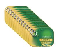 JW Boneless Sardines in Sunflower Oil Rich in Omega 3 Fish in Oil and Salt 95g Can (Pack of 12)