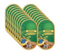 JW Kippers in Sunflower Oil High in Omega 3 Smoked Kipper Herring Fish Fillets in Oil and Salt 145g Can MSC Certified Sustainable Seafood (Pack of 20)