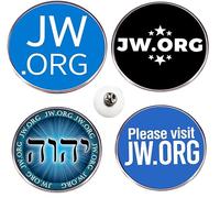 JW.ORG Decorative Lapel Pin Set, Jehovah Witness, Metal Construction, Religious Organization Design with Hebrew Text, 1 inches, Metal, 0