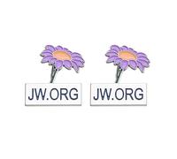 JW.ORG Enamel Pin, Purple Flower Design, Lapel Badge, 1.1 x 1.2 inches, Puple, 1.0 Inches