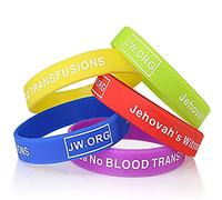 JW.org No Blood Medical Alert Flexible Silicone Wristband-5 pcs-Rainbow