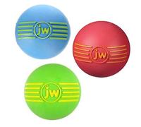 JW Pet Company iSqueak Ball Rubber Dog Toy, Medium, Colors Vary (3 Pack)