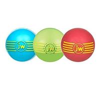 JW Pet Company iSqueak Ball Rubber Dog Toy, Small, Colors Vary (3 Pack)