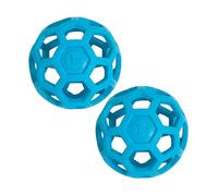 JW Pet HOL-ee Roller Original Treat Dispensing Dog Ball - Hard Natural Rubber - Assorted Colors (Large Pack of 2)