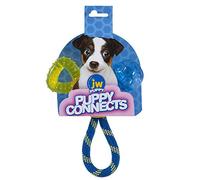 JW Puppy Connects Dog Teething Toy Durable Tug Rope, Crinkle Play Fetch Toy