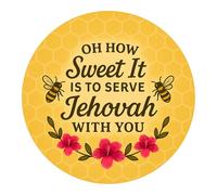 JW Stickers - Pack of 75 ‘Oh How Sweet It is to Serve Jehovah with You’ Stickers - 2” Size Premium Ministry Labels for Pioneers