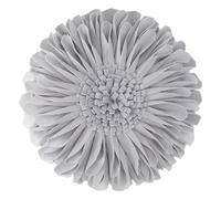 JW Throw Pillow 3D Handmade Wool Sun Flowers Decorative Cushion for Home Bed Sofa Chair Wedding Decor / Canvas Light Gray