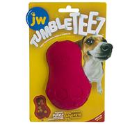JW Tumble Teez Dog Toy Treat Dispenser Interactive Toy for Dogs Slow Release Treat - Medium - Red