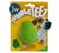 JW Tumble Teez Dog Toy Treat Dispenser Interactive Toy for Dogs Slow Release Treat - Small - Green