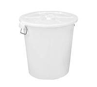Jw562yv9 Dustbins 17.1/26.4 Gallon Outdoor Garbage Can, Large Capacity Round with Lid and Handle, White/Blue, Waste Container For Home Garage Mall, etc Cans(65L,White)