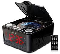 JWCN CD Player FM/AM Digital Radio Alarm Clock, LCD Usb Music Alarm Clock Dual Speaker Tuning CD Music Player Machine Adjustable Brightness,Black,Uptodate