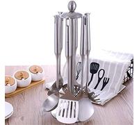 JWCN Kitchen Utensils Cooking Utensils Set Kitchen Utensil Set Cooking Utensils Stainless Steel Spatula Hollow Handle Soup Spoon Kitchenware Set 6pcs Silver Best Kitchen Tool Gadgets Uptodate