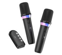 jweathy Car Karaoke Microphone,Dual Handheld Rechargeable Mic with 3.5mm Aux in and Out Receiver,Volume Control Karaoke Microphone for Singing, Speech, Home Party, YouTube/Tiktok(Black)