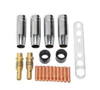 JWFBDB 19Pcs/Set, MB15 15AK Contact Tip 0.6mm .8mm 1.0mm .2mm Welding Torch Nozzle Part Kit Conical Sleeve Rod Tool Set fo(0.9mm)