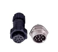 JWFBDB 5/20/100Sets Aviation Connector GX16 M16 Waterproof Docking Back Nut Male&Female Plug&Socket 2/3/4/5/6/7/8/9/10pin Sensor Joint(Back nut 10P,5 Sets)