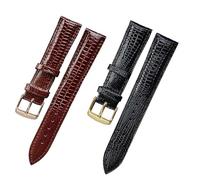 JWFBDB Texture Leather Watchband Pin Buckle Watch Strap for Women and Man 12mm 14mm 16mm 18mm 20mm 22mm 24mm(Brown Silver,20mm)
