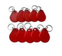 JWFKWNH 13.56mhz tag Classic 1K KeyIso14443a RFID tag,Non Contact Access Key, Intelligent Access Control Key (Pack of 10) (RED)